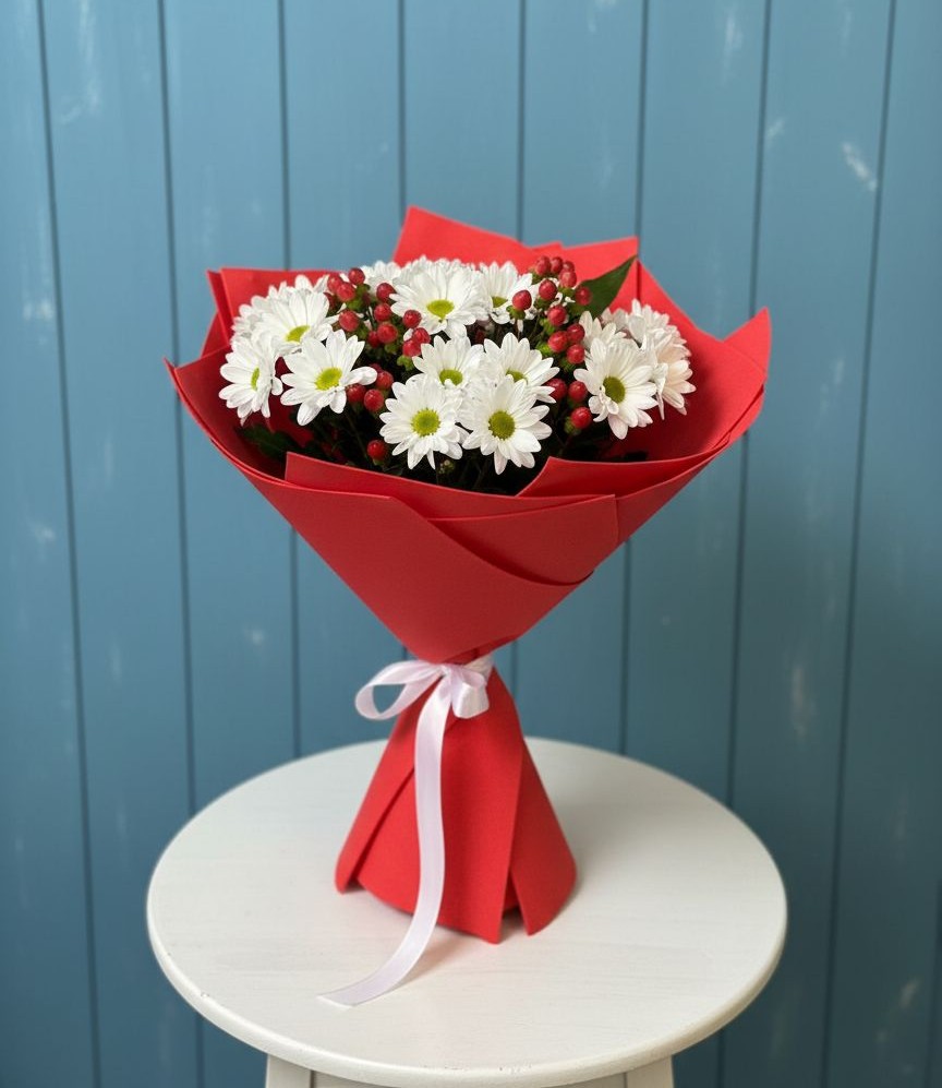 Букет цветов из: Хризантемы в Новая Жизни