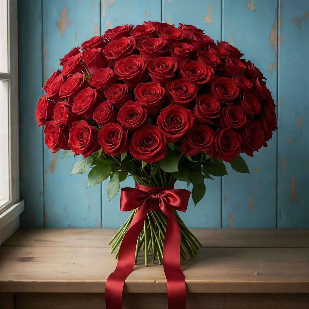 Букет Красные розы Блэк Меджик в Новая Жизни