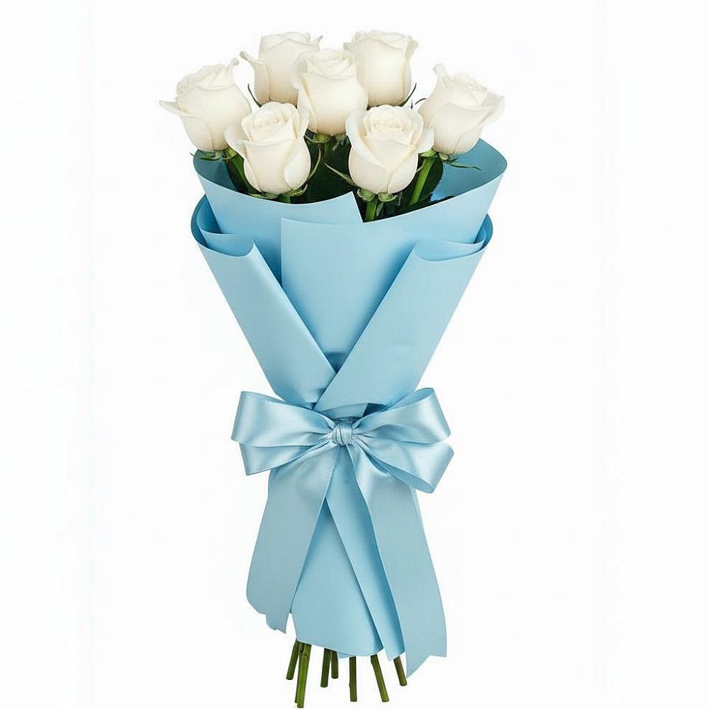 Букет 7 белых роз Проуд в Новая Жизни