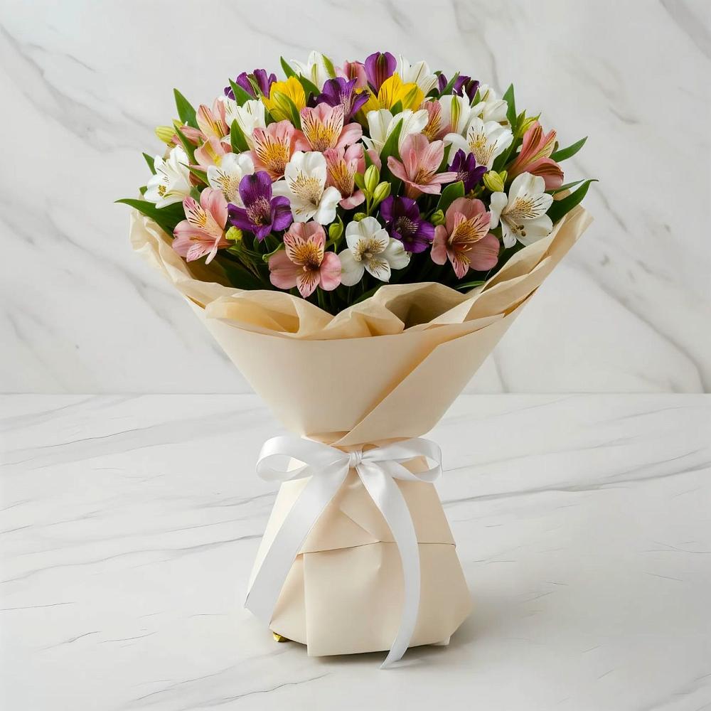 Букет цветов из: Альстромерии в Новая Жизни