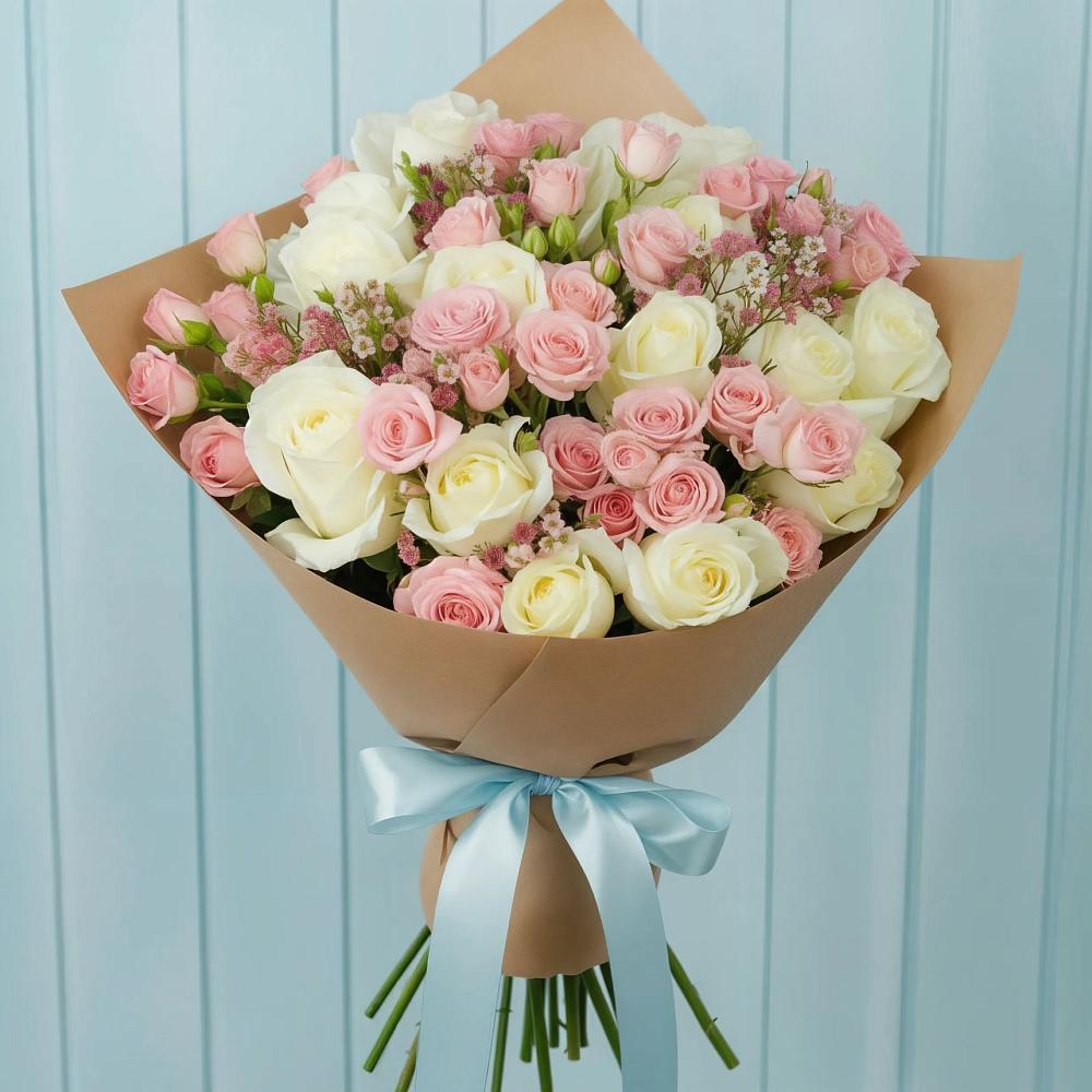 Букет цветов из: Розы в Новая Жизни