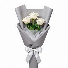 Букет 3 белые розы #REPLACE_PRED# Новая Жизни