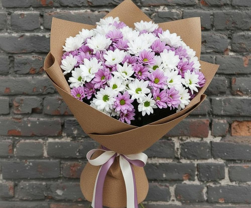 Букет цветов из: Хризантемы в Новая Жизни