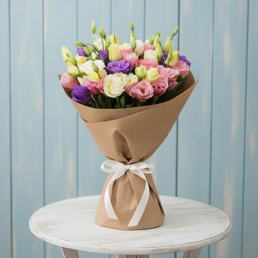 Букет цветов из: Лизиантусы в Новая Жизни