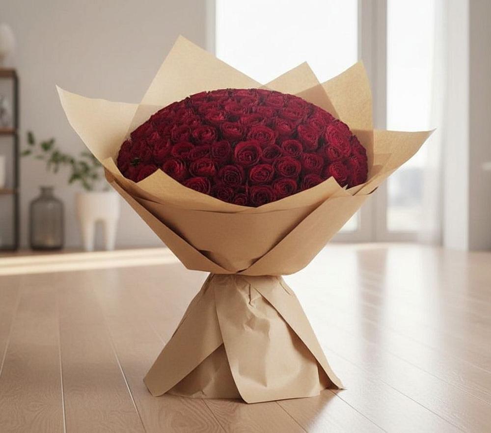 Букет 101 Красная роза в Новая Жизни