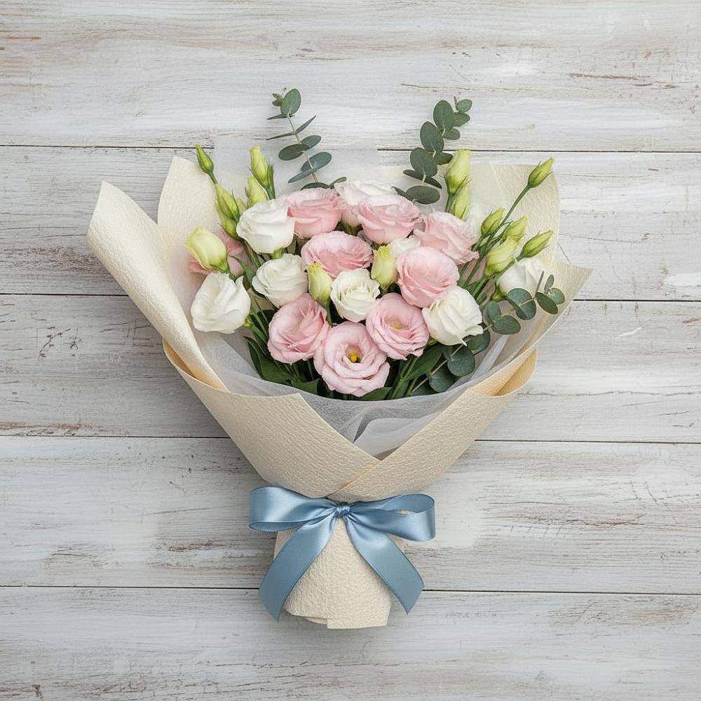 Букет цветов из: Лизиантусы в Новая Жизни